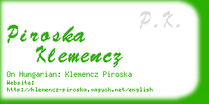 piroska klemencz business card